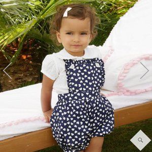 Rachel Riley Navy and White Heart One Piece